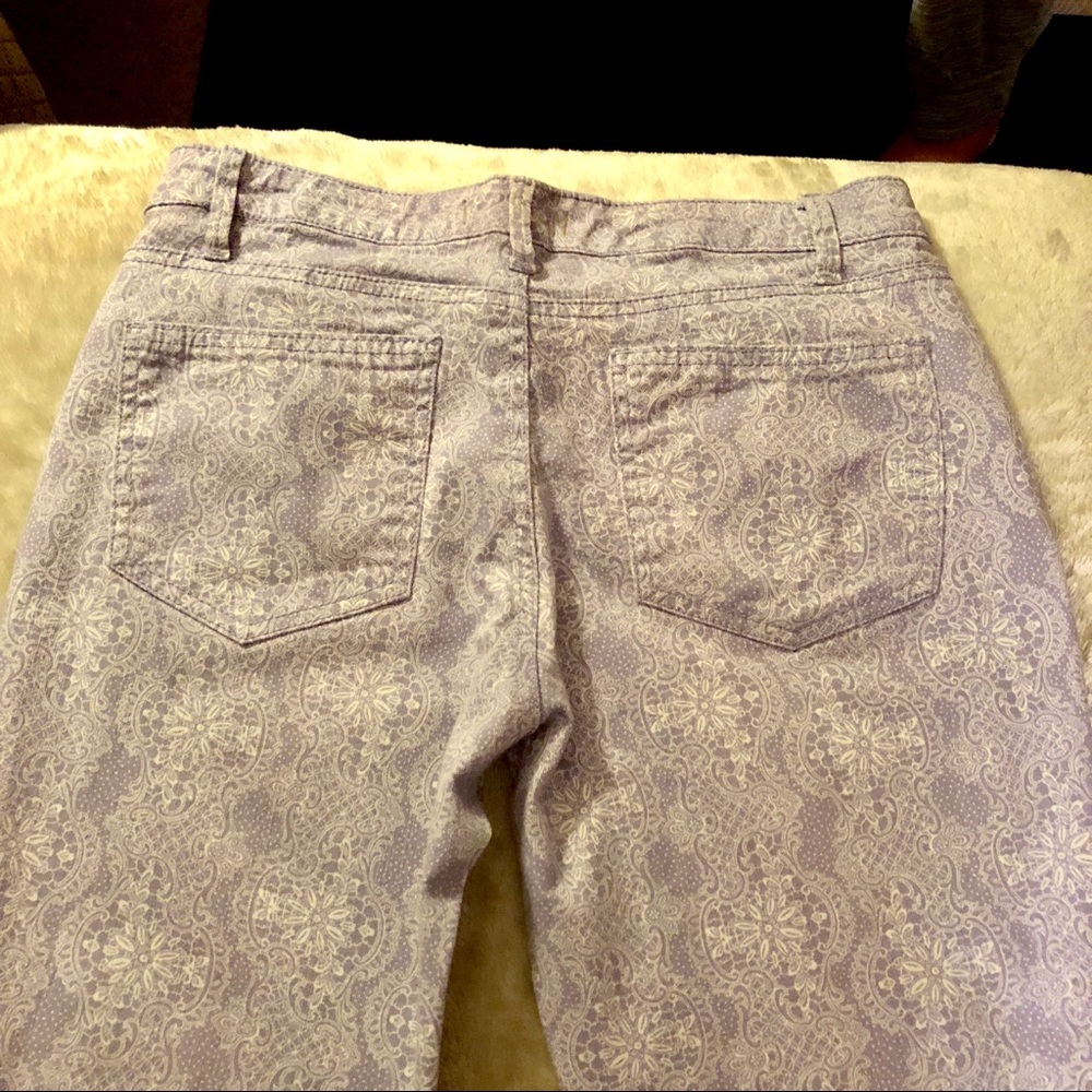 Missy, Capri, Denim Pants (Lavender & White) - Picture 5 of 8
